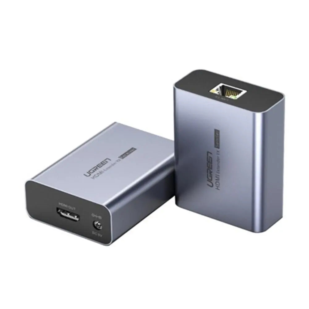 20519EU Удлинитель UGREEN CM455 HDMI Over Ethernet Extender 1080P 70м EU. Цвет: серый космос