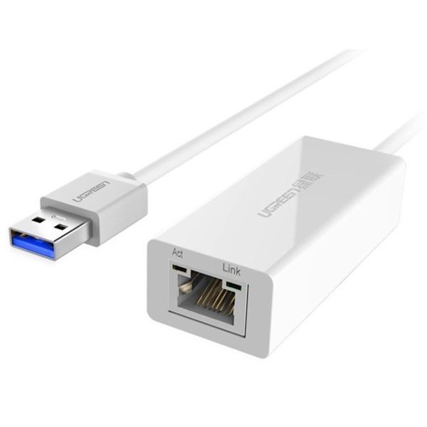 20255 Конвертер сигнала Ugreen CR111 USB3.0 - LAN 1000Gbps. Длина - 0,10м. Цвет- Белый.