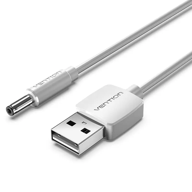 CEXWF Кабель USB to 3.5mm Barrel Jack 5V DC Power Cable White 1m