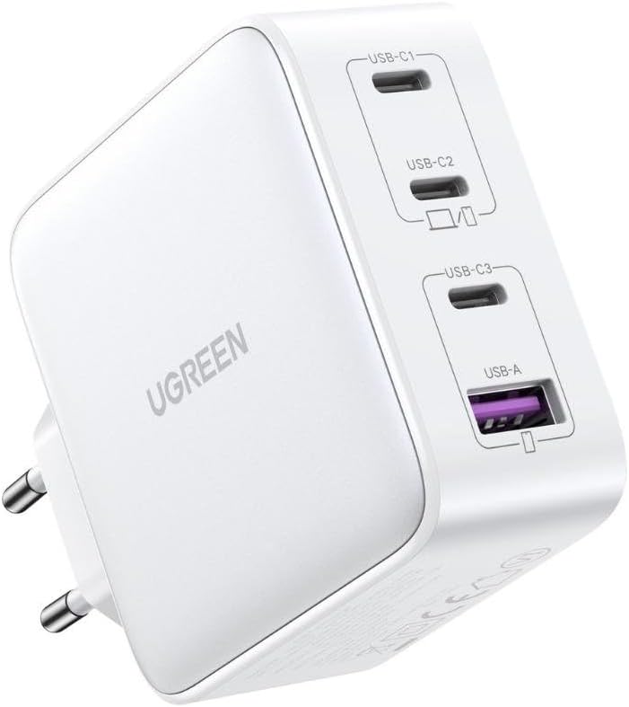 15337 UGREEN CD226 Зарядное устройство, USB-A + 3порт USB-C, 3А, 100W GaN, цвет: белый