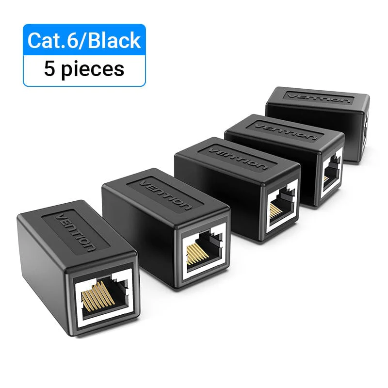 IPVB0-5 Соединитель Vention Cat.6 FTP черный 5шт