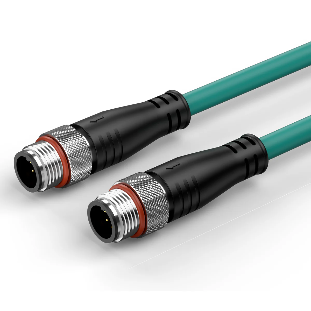 IAHLH M12 8 Pin A-Code Male to M12 8 Pin A-Code Male Ethernet Patch Cable 2M Blue