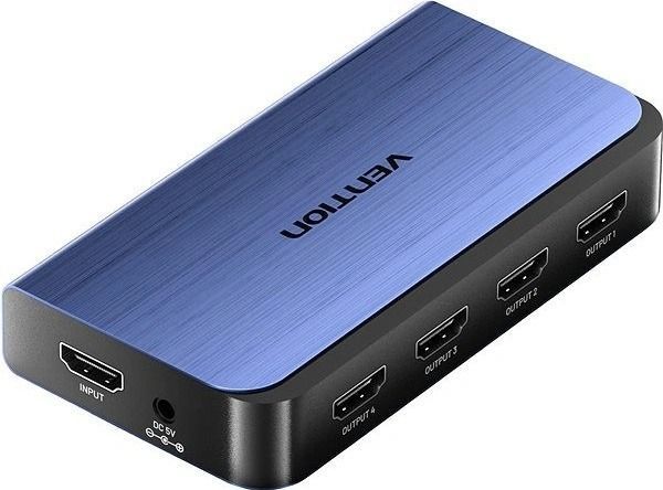 AKFL0-EU Конвертер 1 In 4 Out HDMI Splitter Blue Aluminum Alloy Type EU Standard