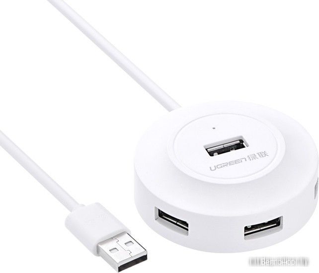 20270 Разветвитель портов Ugreen CR106 USB 2.0 - 4xUSB 2.0.Цвет- белый. Длина кабеля - 1м. от prem.by 