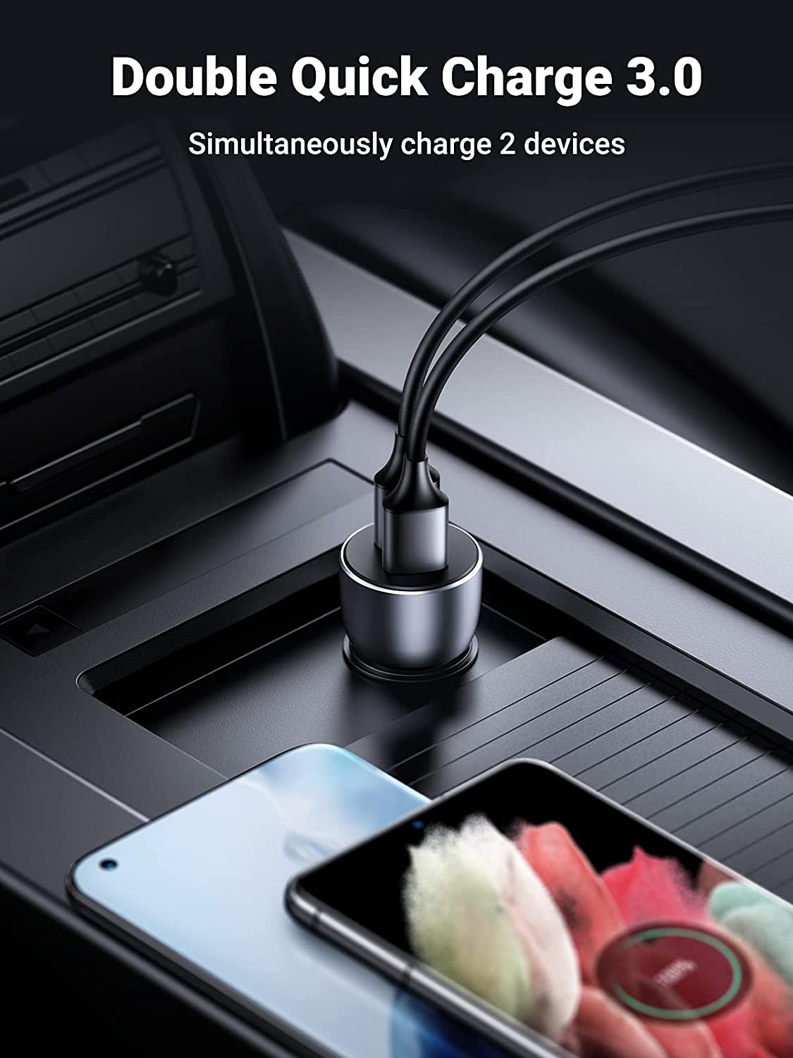 10144 Автомобильное зарядное устройство UGREEN CD213,  2 USB-A, 36W Fast Charge, цвет: серый от prem.by 