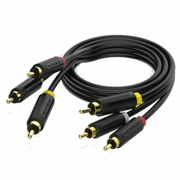 BCABH Кабель 3RCA Male to 3RCA Male Cable 2M Black