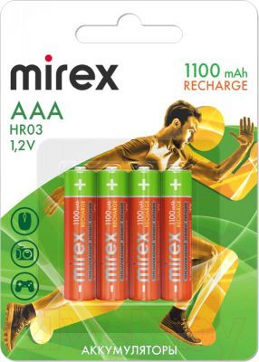 Аккумуляторы Mirex AAA 1100mAh (4шт) 23702-HR03-11-E4