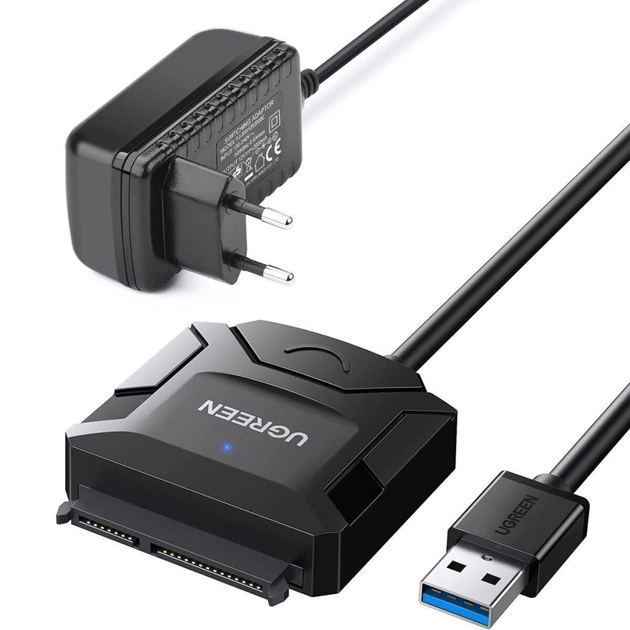 20611 Конвертер UGREEN CR108 USB to SATA Hard DriveConverter Cable EU. Цвет: черный