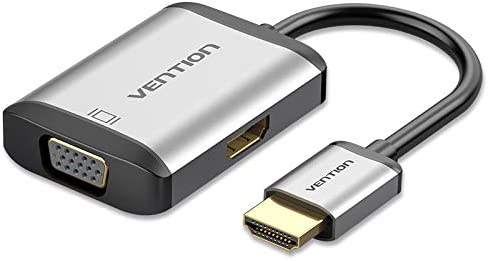 AFVHB Конвертор Vention HDMI - HDMI + VGA, длина: 0.15м, цвет: серый