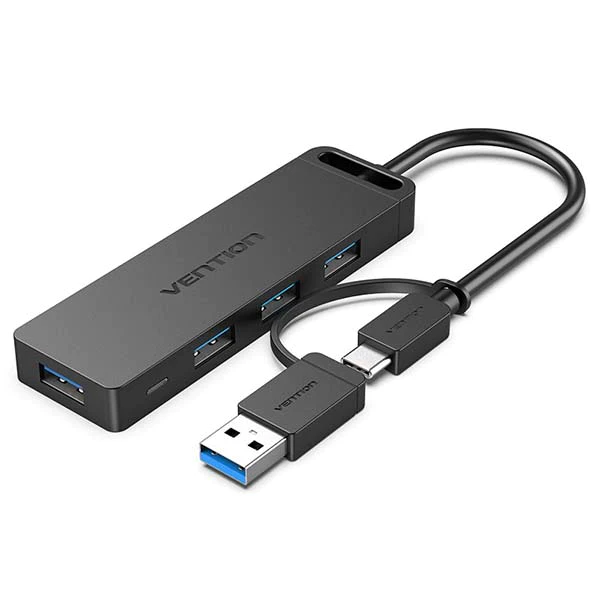CHTBB Хаб Vention USB 3.0/USB-C - 4xUSB 3.0, длина: 0.15м, цвет: черный от prem.by 