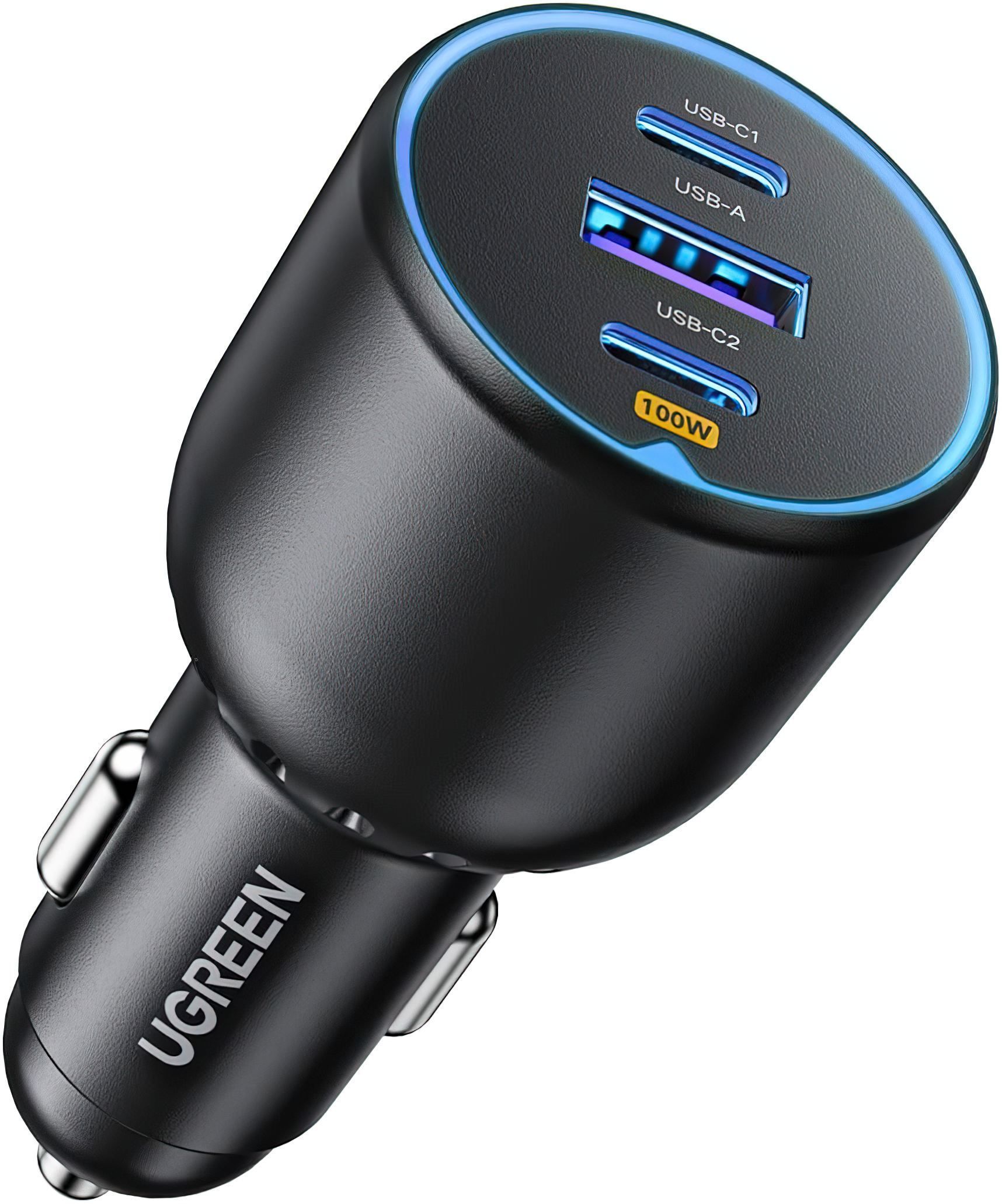 90413 Автомобильное зарядное устройство UGREEN CD293 2*USB-C PD+USB-A 130W
