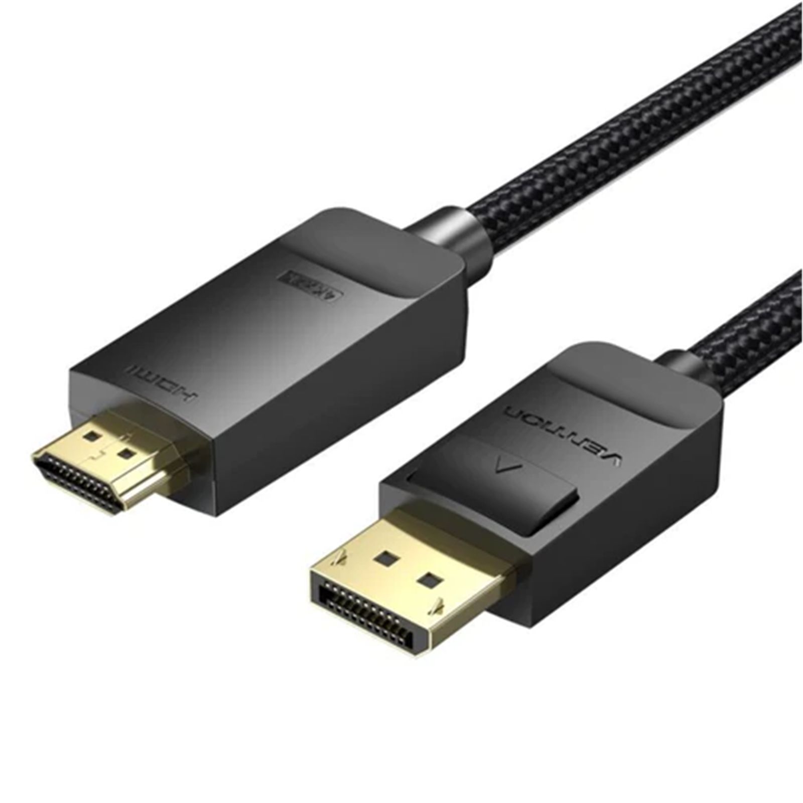 HFKBH Кабель Cotton Braided 4K DP Male to HDMI-A Male HD Cable 2M Black
