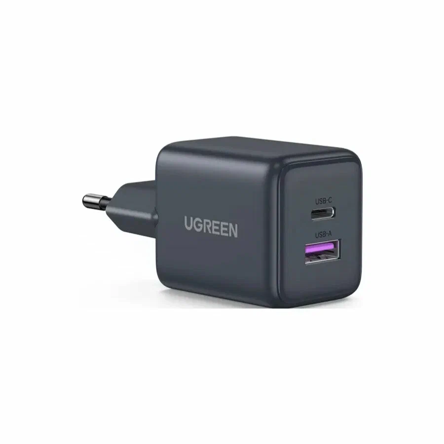 55539 Сетевое зарядное устройство UGREEN X516 30W 2-Port USB-C&USB-A GaN . Цвет: серый
