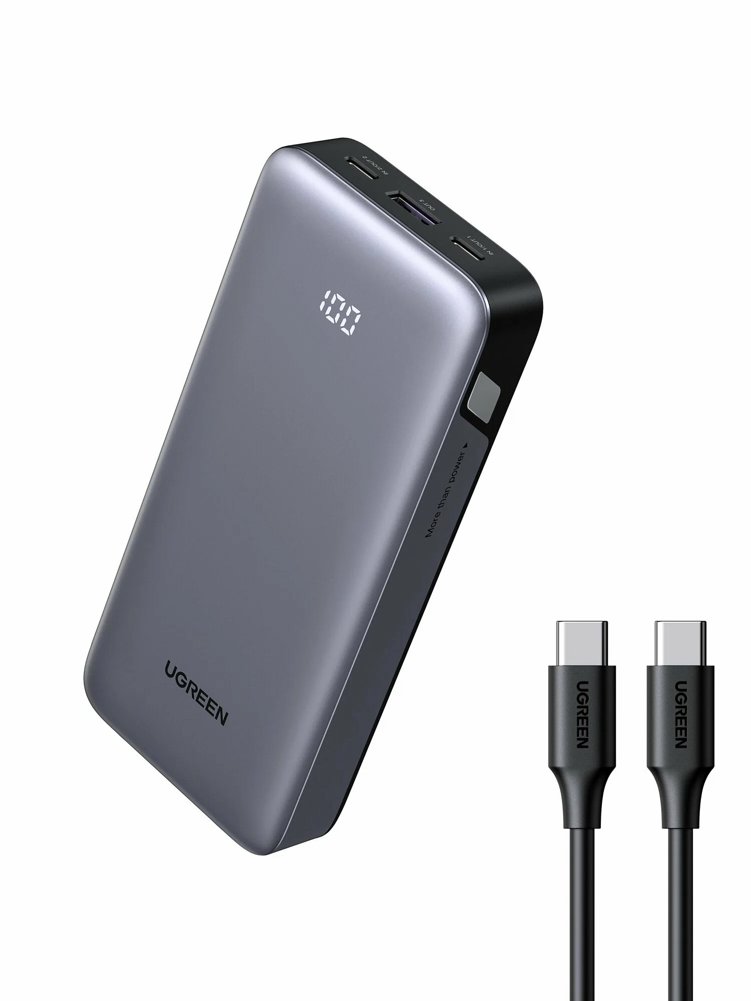 55994B Внешний аккумулятор UGREEN PB535 (55994B) 10000mAh Two-Way Fast Charging 2*USB-C&USB-A 30W