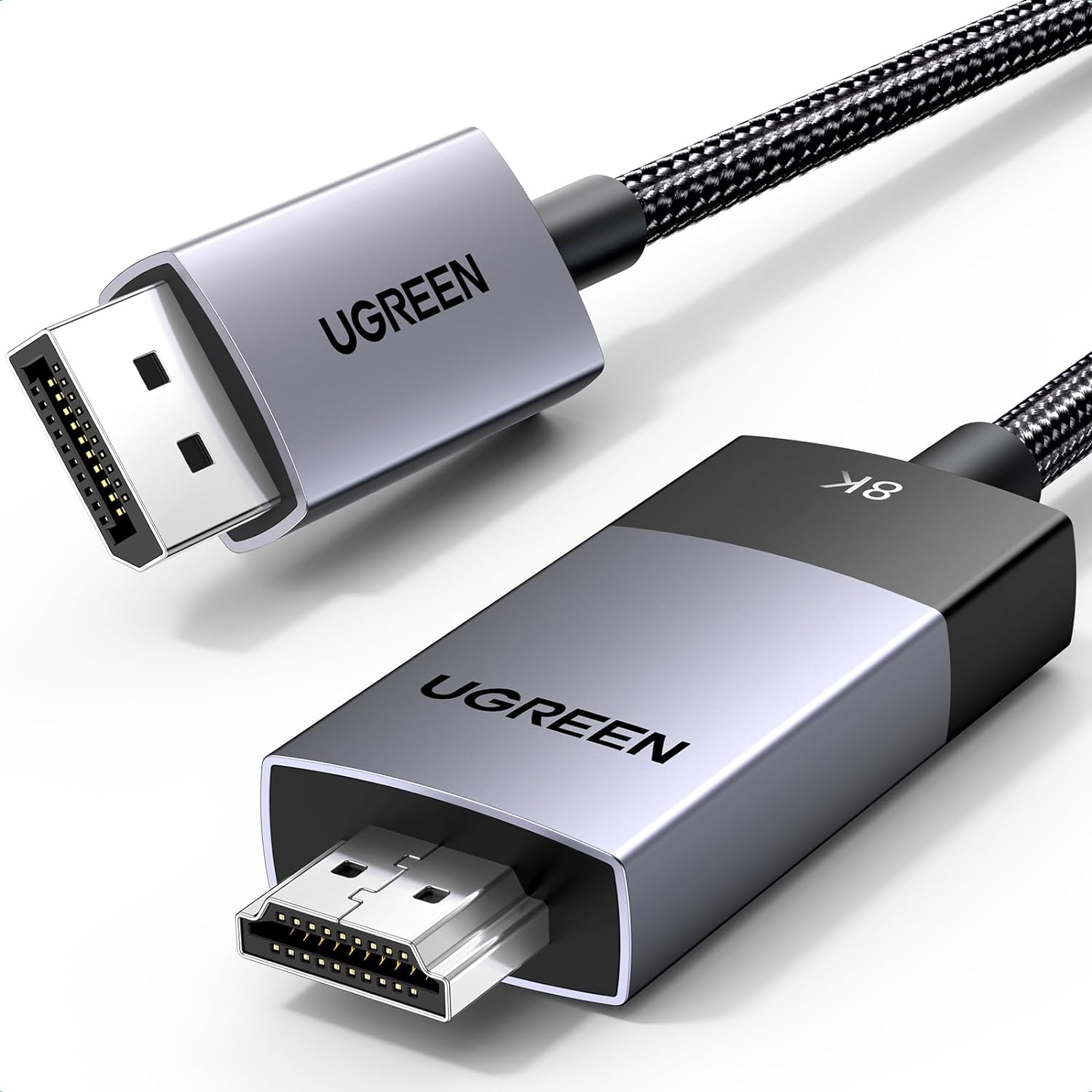 80397 Кабель UGREEN DP115 DisplayPort - HDMI 8K@60Hz Cable. Длина: 2м. Цвет: серый