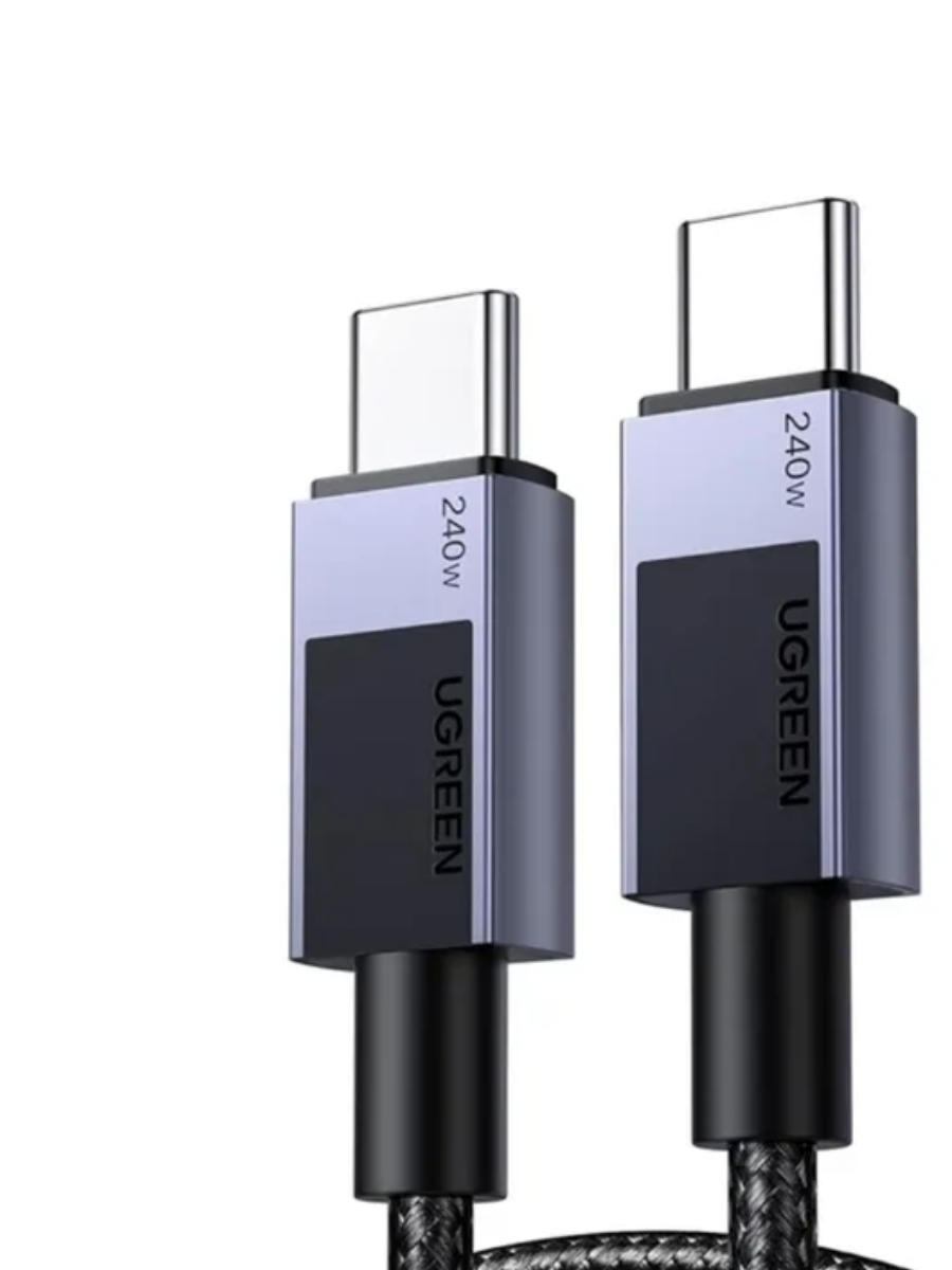 45067 Кабель UGREEN L513 Type C 2.0 Male To Type C 2.0 Male Charging&Data Cable(240W Max). Длина: 1м. Цвет: черный