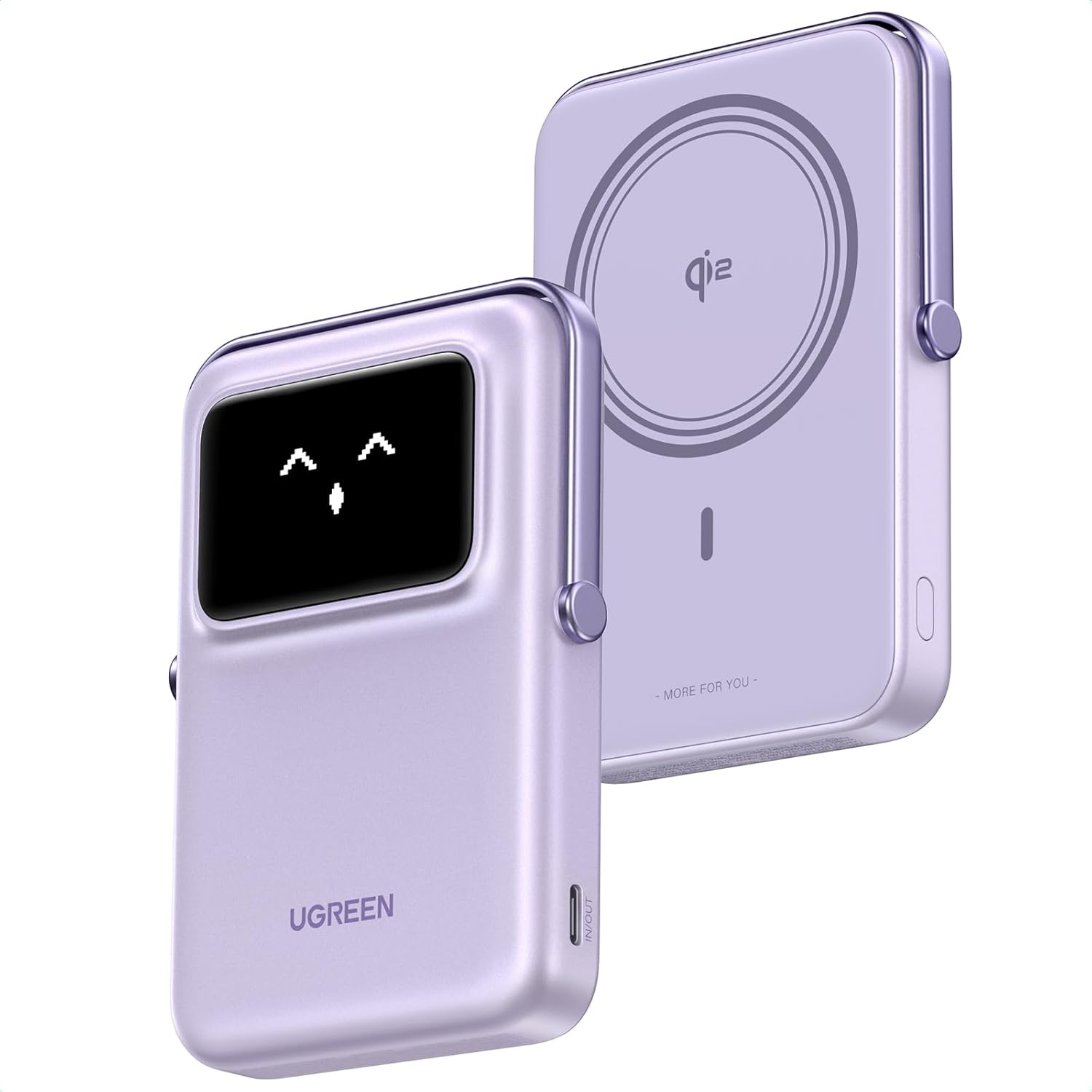 Внешний аккумулятор UGREEN PB764-45337 Uno Magnetic Wireless + Holder Power Bank 10000 mAh Qi2 15W Purple