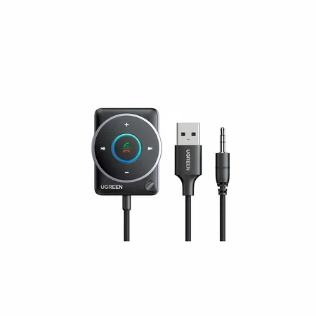 35002 Автомобильный Bluetooth приемник UGREEN CM723 Car Bluetooth 5.4 Receiver Audio Adapter. Цвет: черный