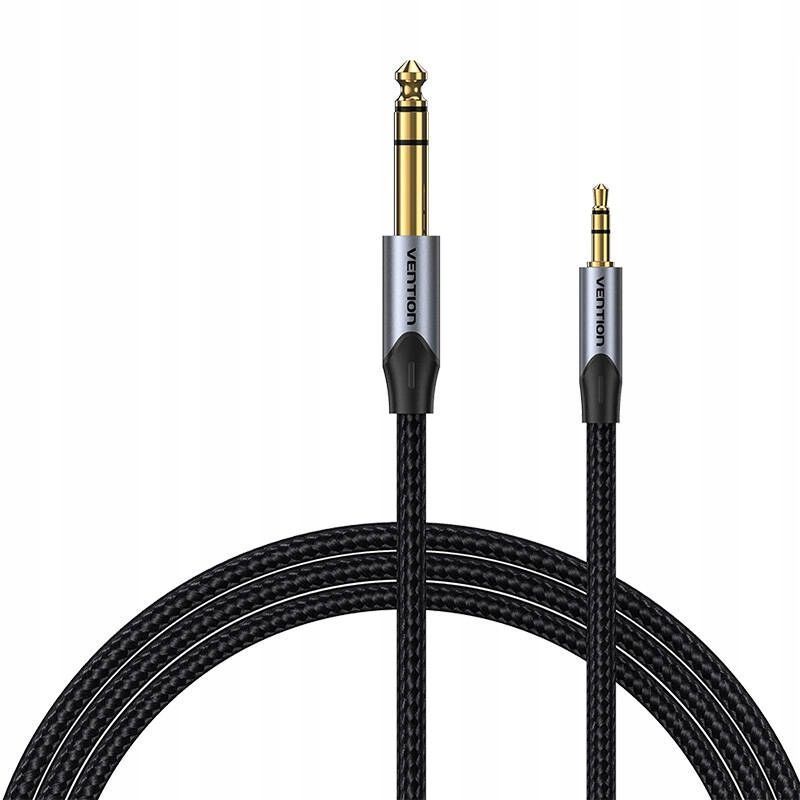 BAUHF Кабель Cotton Braided 3.5mm TRS Male to 6.35mm Male Audio Cable 1M Gray Aluminum Alloy Type