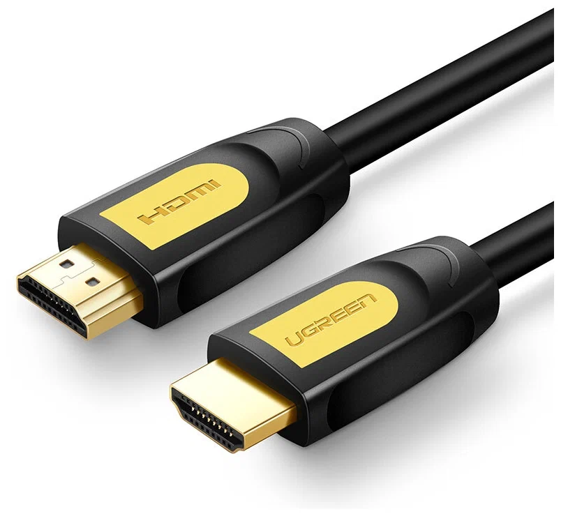 10129 Кабель UGREEN HD101 HDMI v1.4, медь 19+1, цвет: желтый+черный, 2M