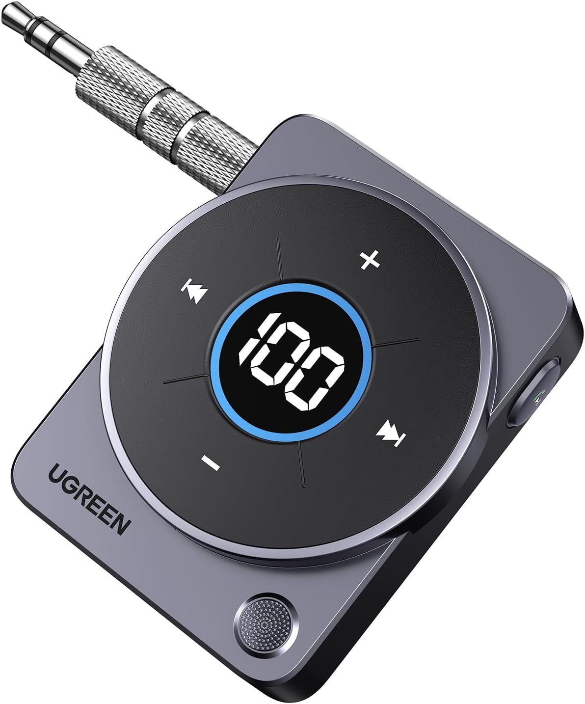 35003 Аудиоадаптер UGREEN CM724  Bluetooth 5.4 со съемным металлическим штекером 3,5мм. Цвет: серый