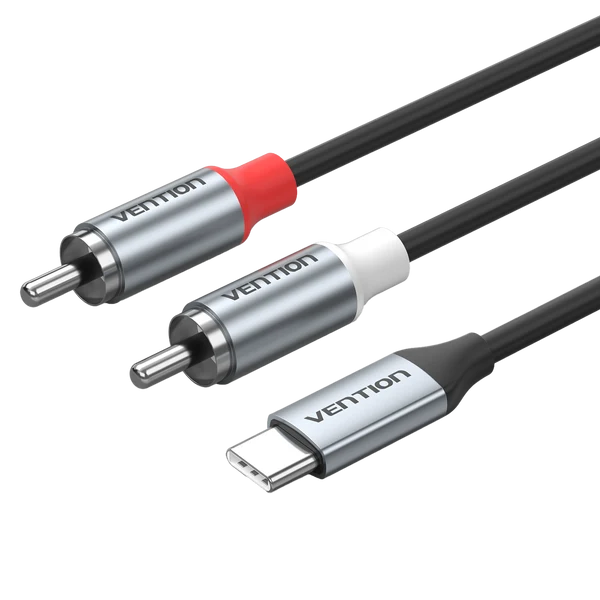 BILHF Кабель Vention USB-C Male to 2RCA Male with DAC Audio Cable 1M серый