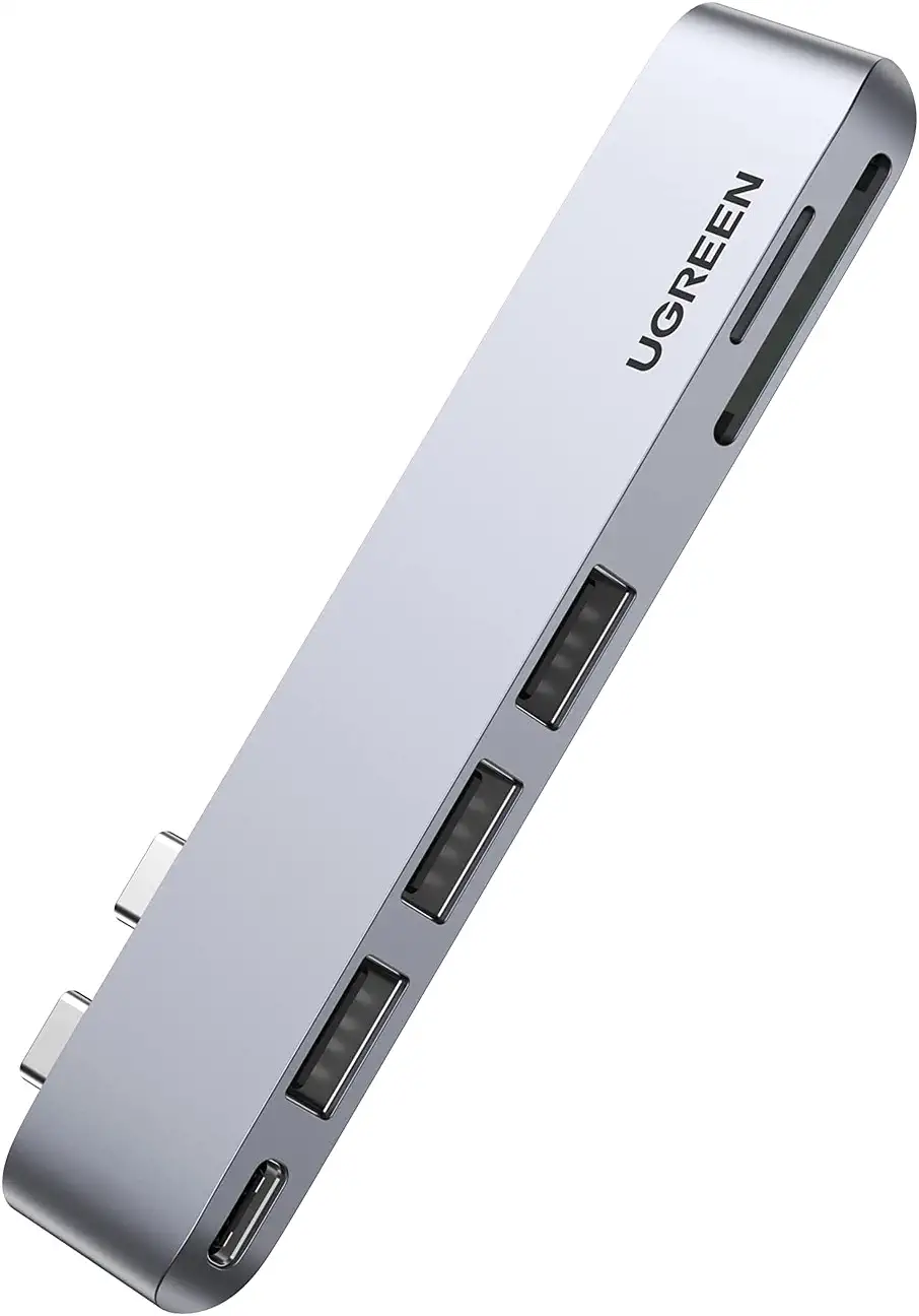 60560 Разветвитель портов Ugreen CM251 2xUSB-C - 3xUSB 3.0 + SD/MicroSD + USB-C Thunderbolt 3