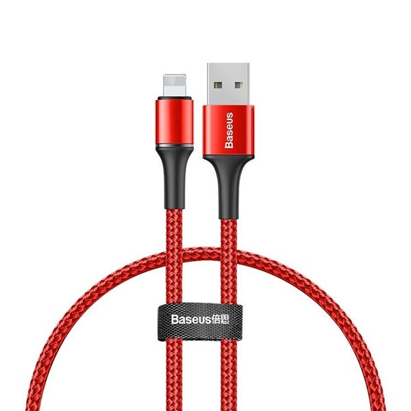 CALGH-B09 Кабель Baseus Halo Data Cable USB - Lightning 2.4A, оплетка, цвет: красный, 1M