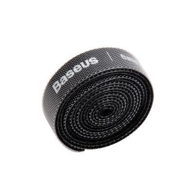  Органайзер кабелей Baseus Colourful Circle Velcro, цвет -  чёрный, длина -  1м