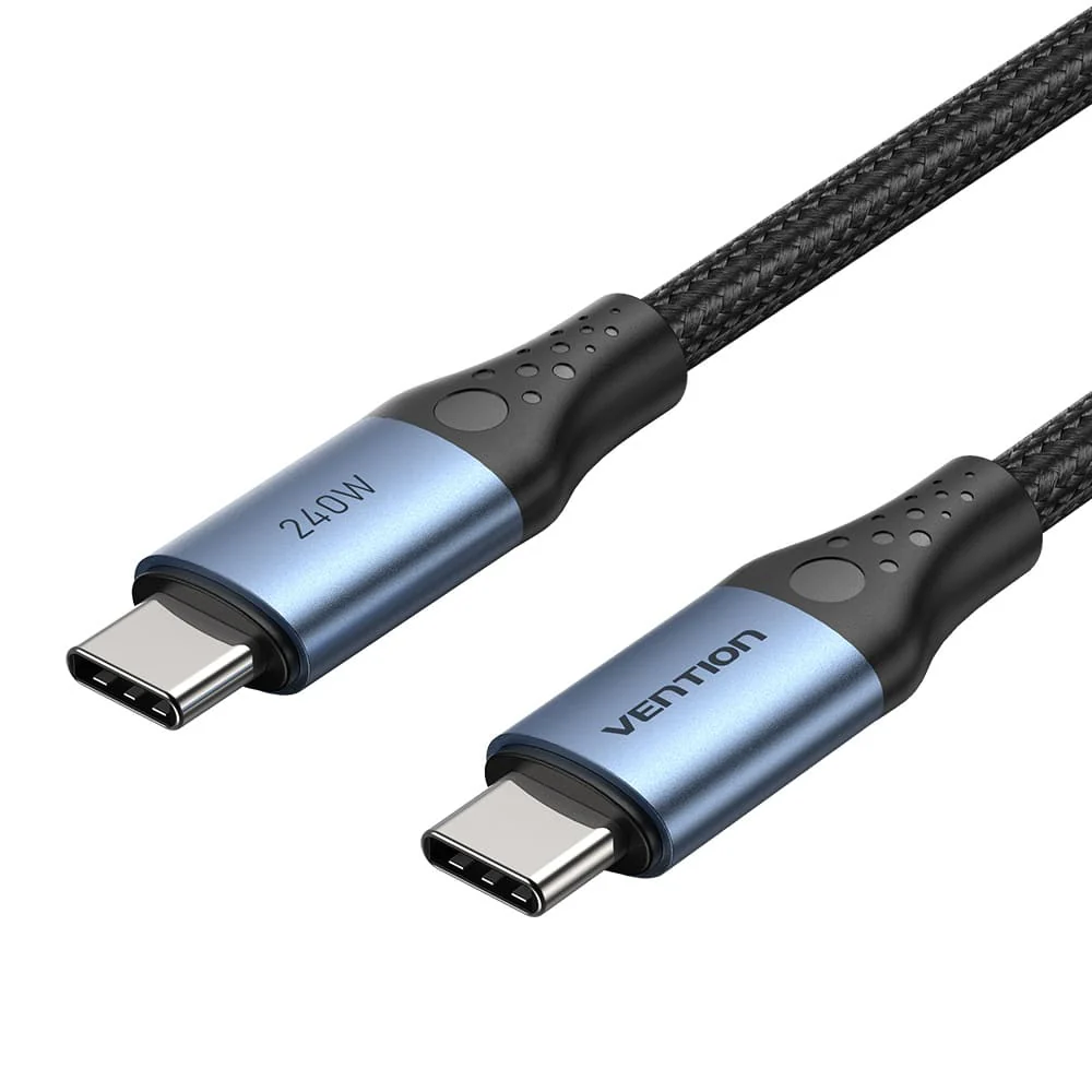 TREBF Кабель USB 2.0 C Male to C Male 240W Cable 1M Black Aluminum Alloy Type