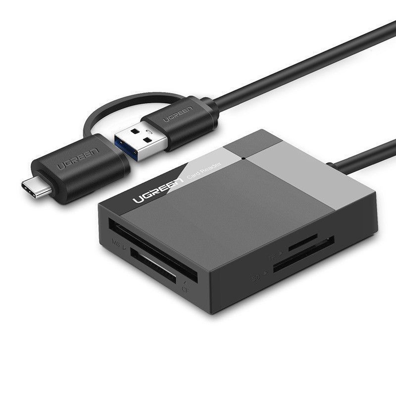 40754 Картридер Ugreen CR125 USB3.0/Type-C - SD+MicroSD.Цвет - черный от prem.by 