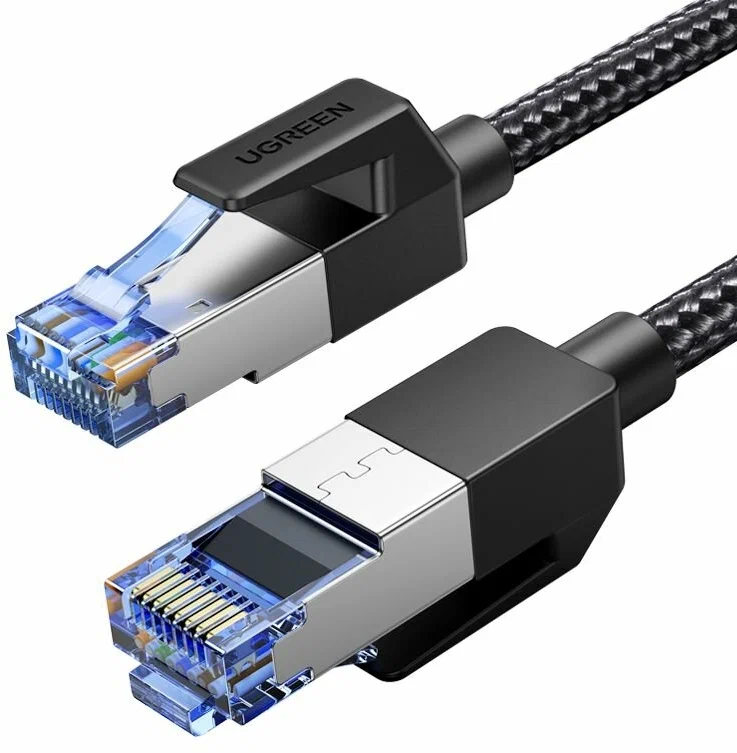 80431  Патч-корд Cat8 F/FTP UGREEN  Pure Copper Ethernet Cable Round Braided OD5.5mm 2m