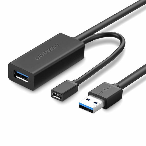 20827 Кабель удлинитель UGREEN US175 USB-A - USB-A (папа-мама), цвет: черный, 10M