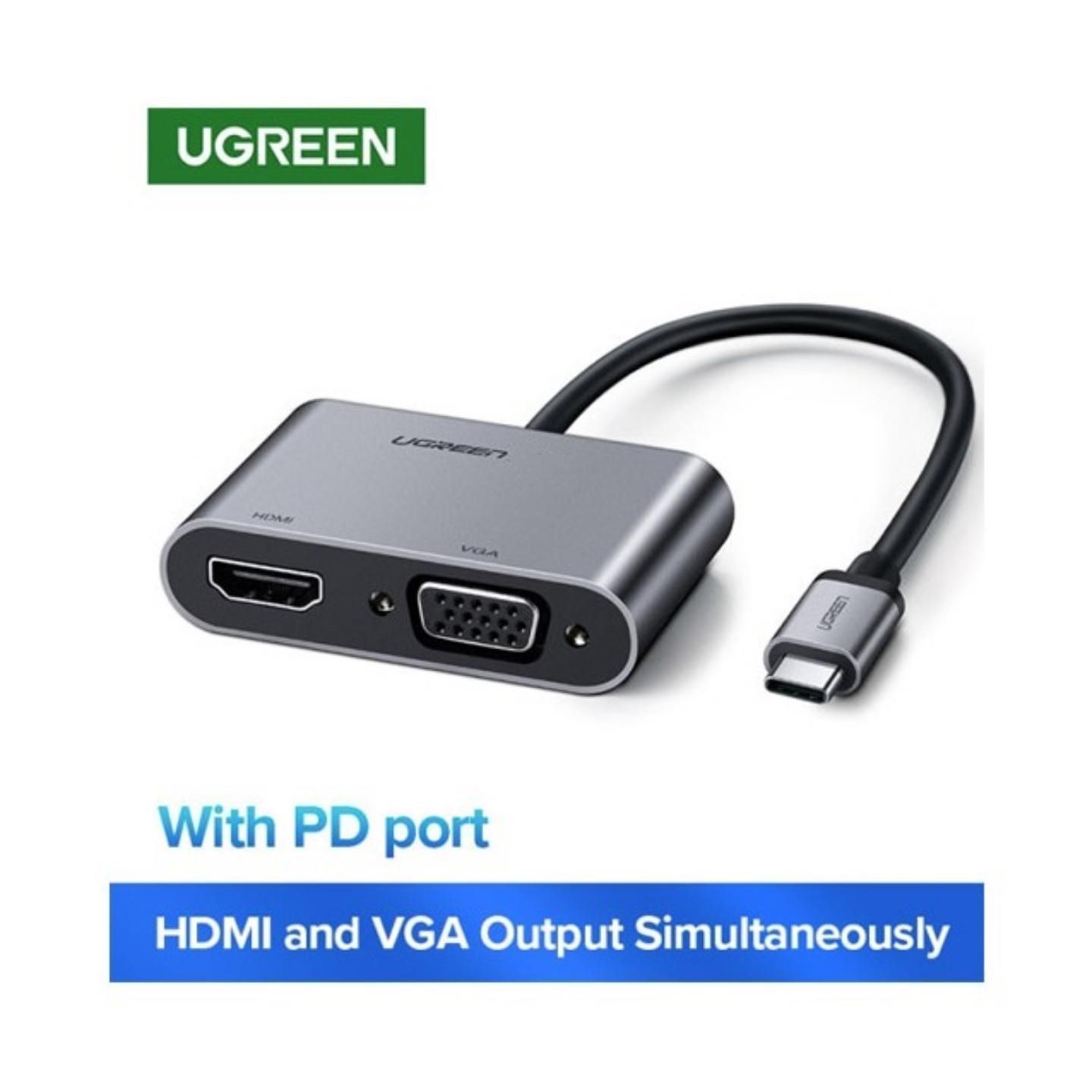 Переходник USB-TypeC - HDMI + VGA Ugreen CM162 (50505) черный от prem.by 