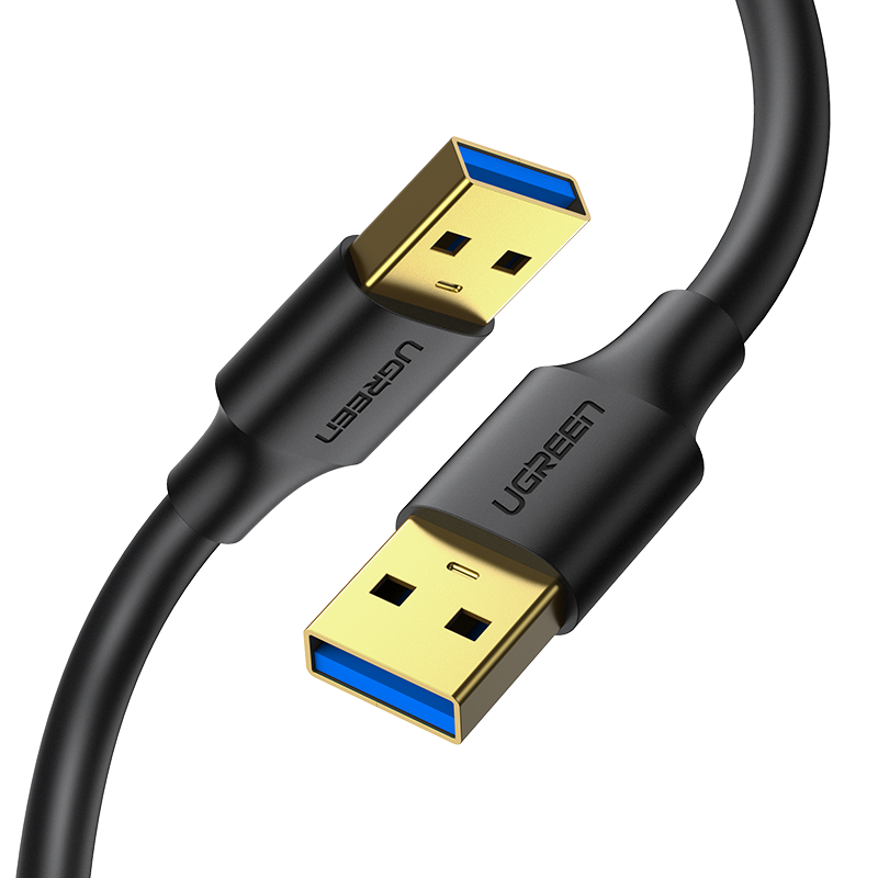 10371 Кабель UGREEN US128 USB-A - USB-A (папа-папа), цвет: черный, 2M