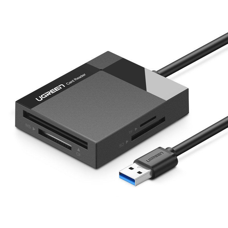 30231 Картридер Ugreen CR125 USB3.0 - TF/SD/MS/CF. Цвет - черный, 1м от prem.by 