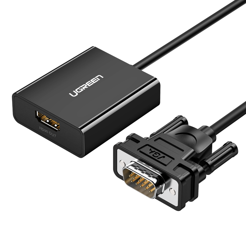 60814 кабель Ugreen CM269  VGA (M) to HDMI (F) + аудио порт 3,5mm + порт питания Micro USB от prem.by 