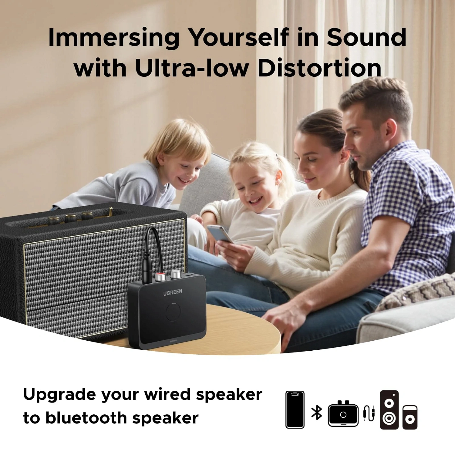 55545 Аудиодаптер UGREEN BT505 Bluetooth 6.0 Цвет: черный