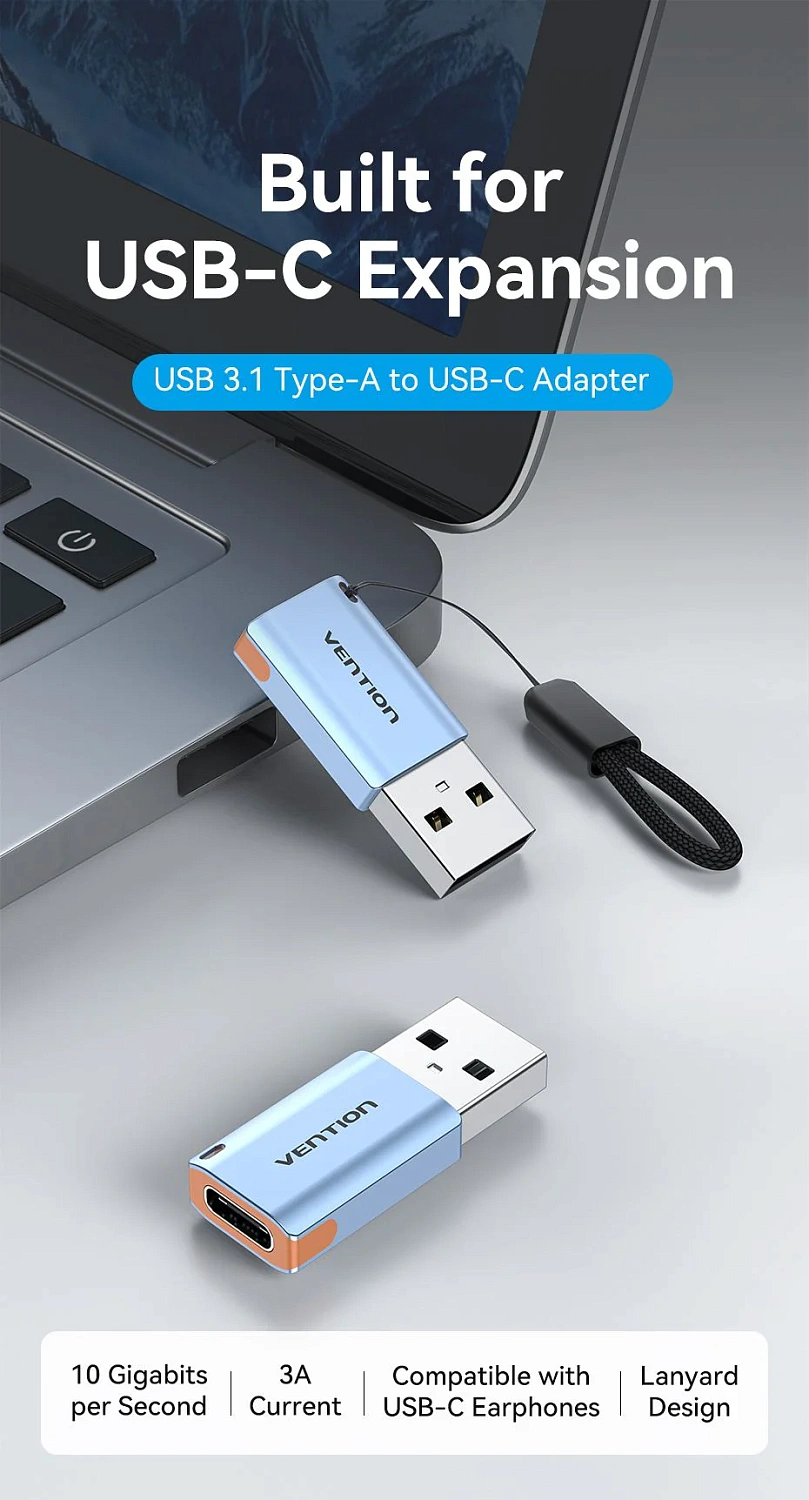 CUAH0 Переходник USB-A - USB-C Vention