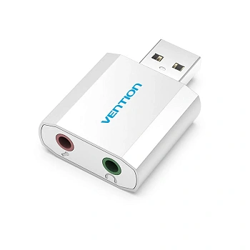 VAB-S13 Звуковая карта USB Vention External Sound Card Silvery Metal Type
