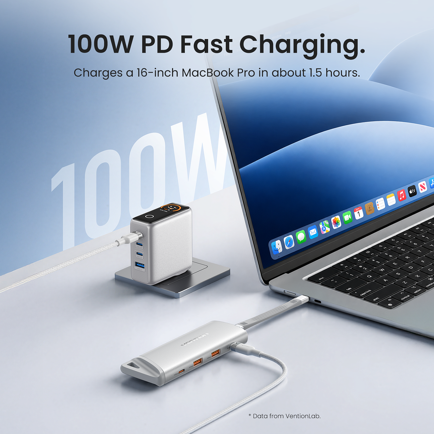 TNII0 Хаб Vention USB-C to USB 3.2 Gen 2-Ax2/USB 3.2 Gen 2-C/M.2 NVMe/PD SSD Enclosure Серебристый