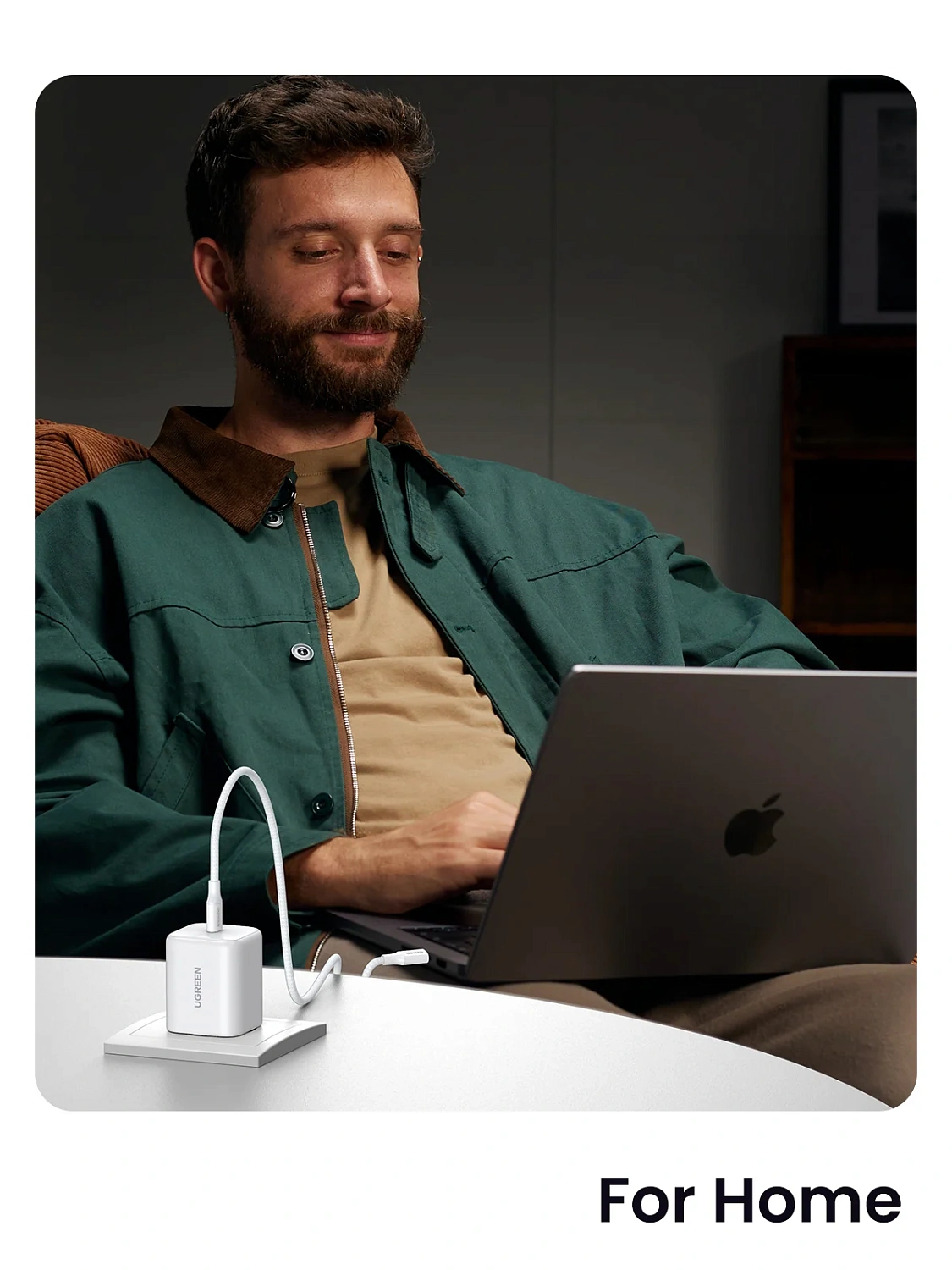 65053 Сетевое зарядное устройство UGREEN X524 45W USB-C GaN Fast Charger EU. Цвет: белый