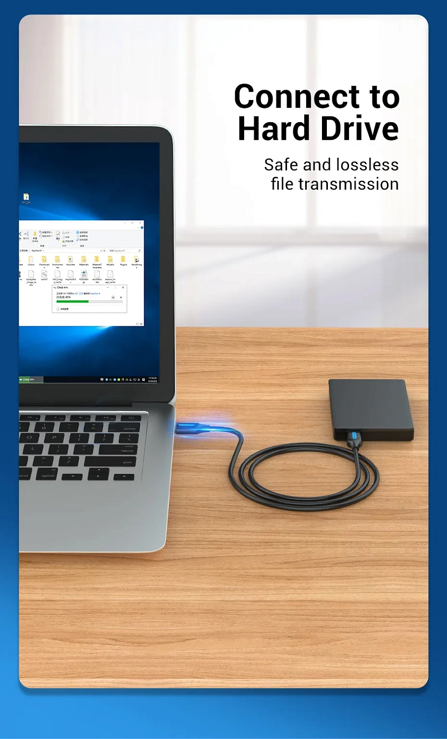 COJBH Кабель USB 2.0 A Male to A Male Cable 2M Black PVC Type
