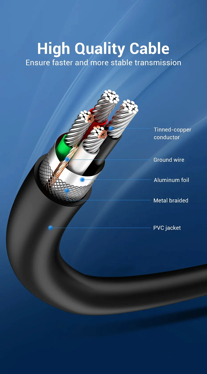 COJBH Кабель USB 2.0 A Male to A Male Cable 2M Black PVC Type