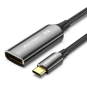 CRGBC Конвертер Cotton Braided USB-C to DP 8K Vention 0.25M Black