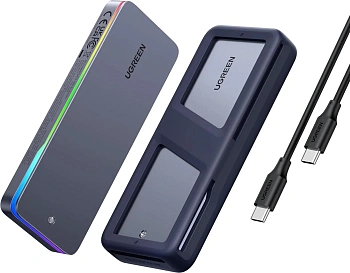 25665 Бокс внешний для жесткого диска UGREEN CM777 M.2 NVMe SATA SSD Enclosure (20Gbps). Цвет: серый