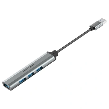CKPHB USB-хаб Vention USB-4x USB 3.0 5 Гбит/с USB-A металлический 0.15 м серый